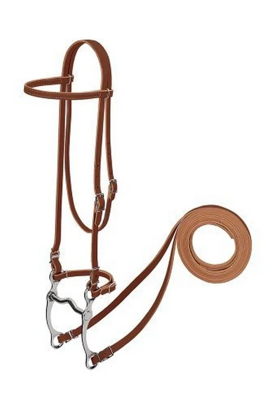 Weaver Leather Harness Leather Pony Browband Bridle with Single Cheek Buckle