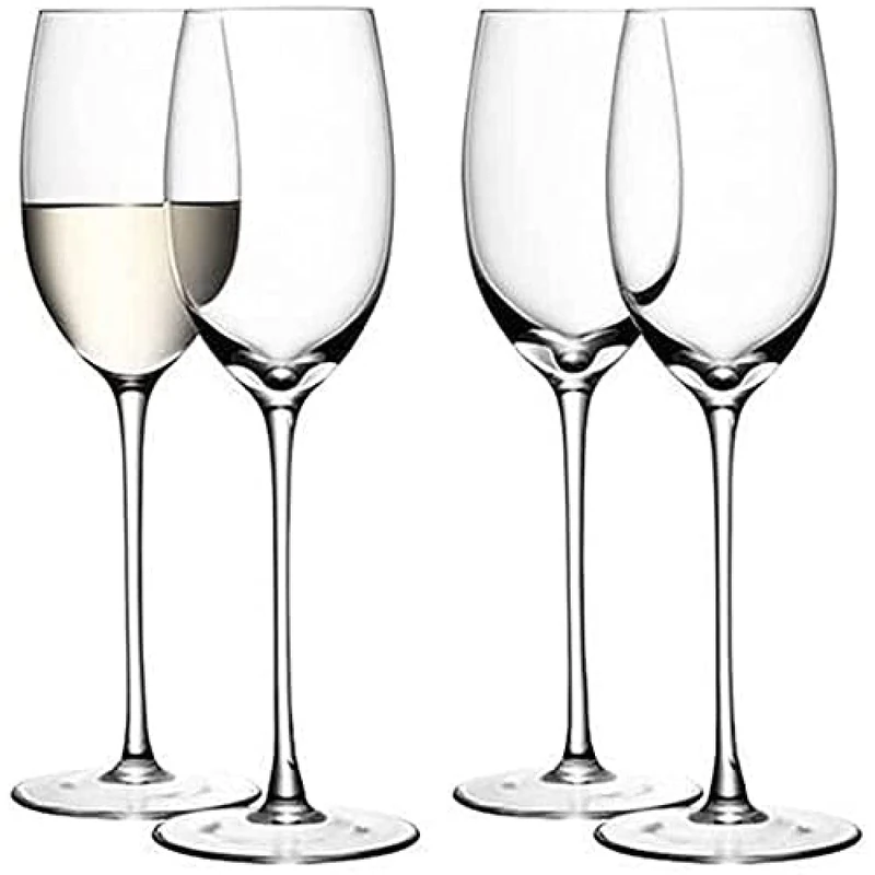 LSA International Wine White Wine Glass 340 ml Clear | Set of 4 | Mouthblown and Handmade Glass | WI04