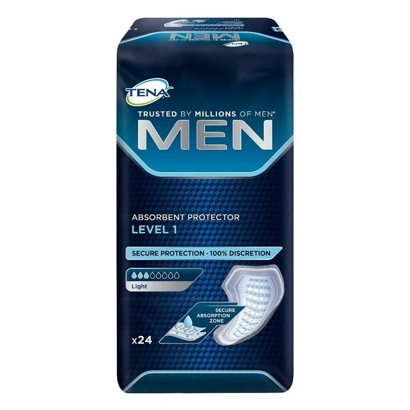TENA Men Level 1 Incontinence Pads - Pack of 24, Light Control