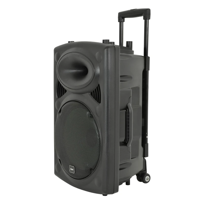QTX | QR15PA: Powerful Portable PA with 2 Wireless Handheld Microphones, Easy Mobility Trolley Handle and Wheels, Extended Battery Life & Enhanced Audio Control