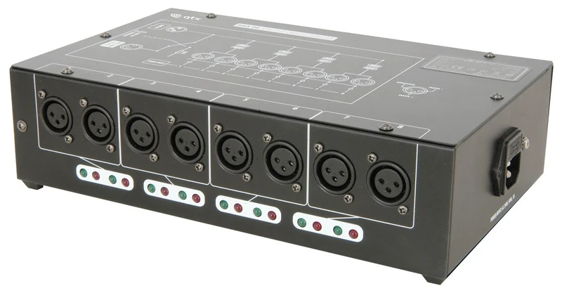 QTX | DMX Booster & Distributor | 8 Way, 280x180x75milimeter