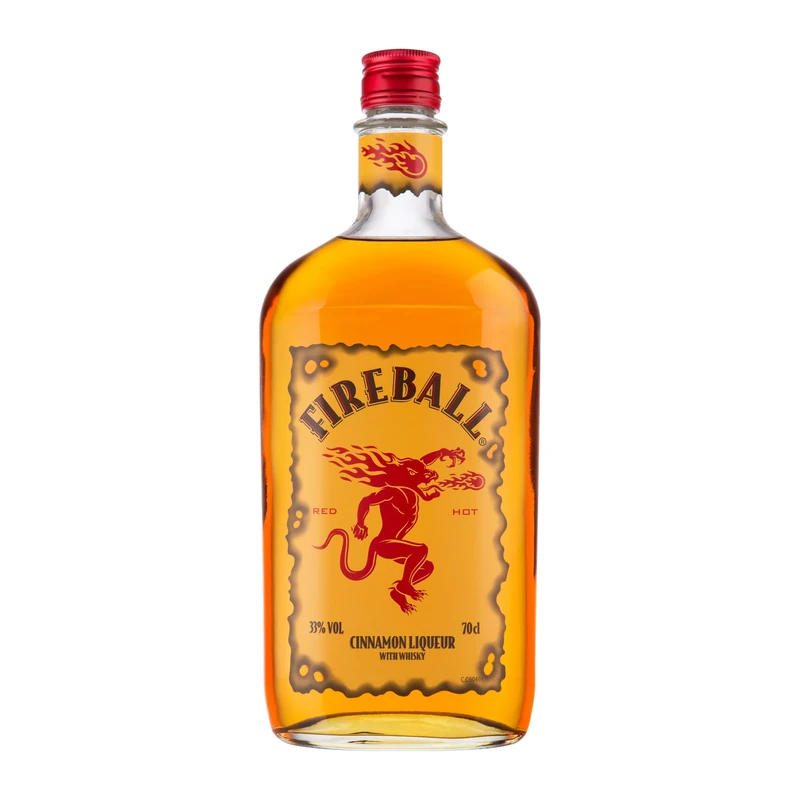 Fireball Cinnamon Whisky Liqueur, Canadian Whisky With Real Cinnamon, 33% ABV, 70cl, America's #1 Shot Brand, Best Served Cold, Spicy Flavour, Ideal for Shots, Mixed Drinks and Cocktails