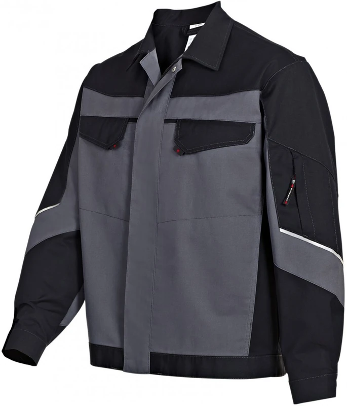 BP 1607-559-53-60/62n, Work jacket, Concealed zip and pockets 245,00 g/m², fabric blend dark grey/black, 47/49n - Image 1