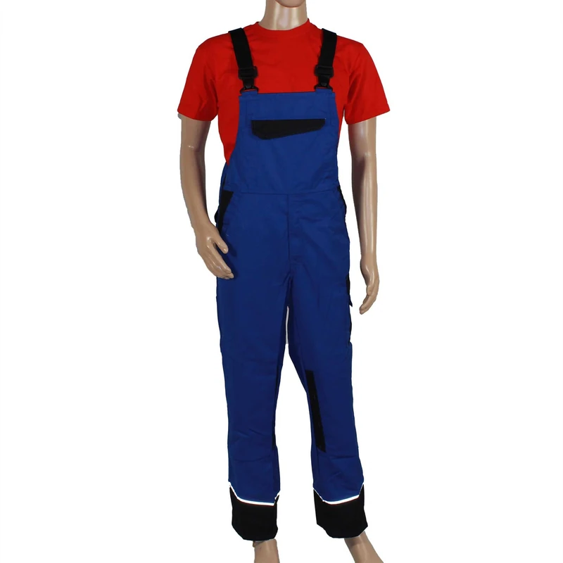 BP 1796-720-110-52s, Work trousers, with double waist button and elasticated back 305,00 g/m², Reinforced cotton night blue/anthracite, 35/36s