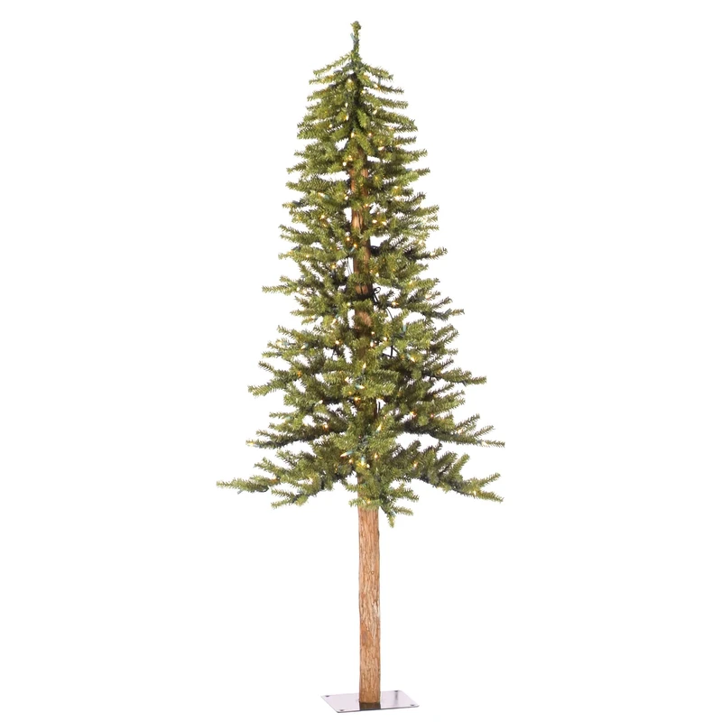 Vickerman Natural Green Alpine Tree with 250 Clear Mini Lights, 6-Feet - Image 1