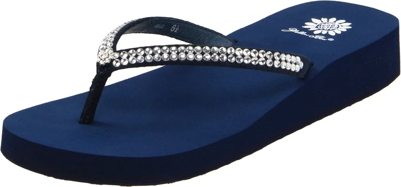 Yellow Box Women's Jello Flip Flop, Navy, 5 UK