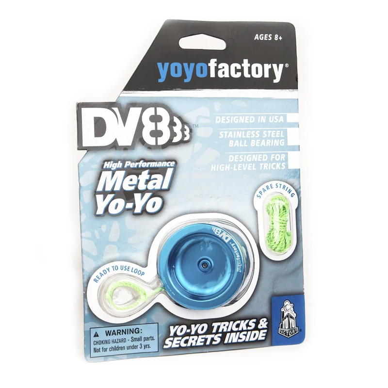 YOYO FACTORY DV888 Metal Yo-Yo - Blue, Aluminium, Beginner Friendly, Spare String Included