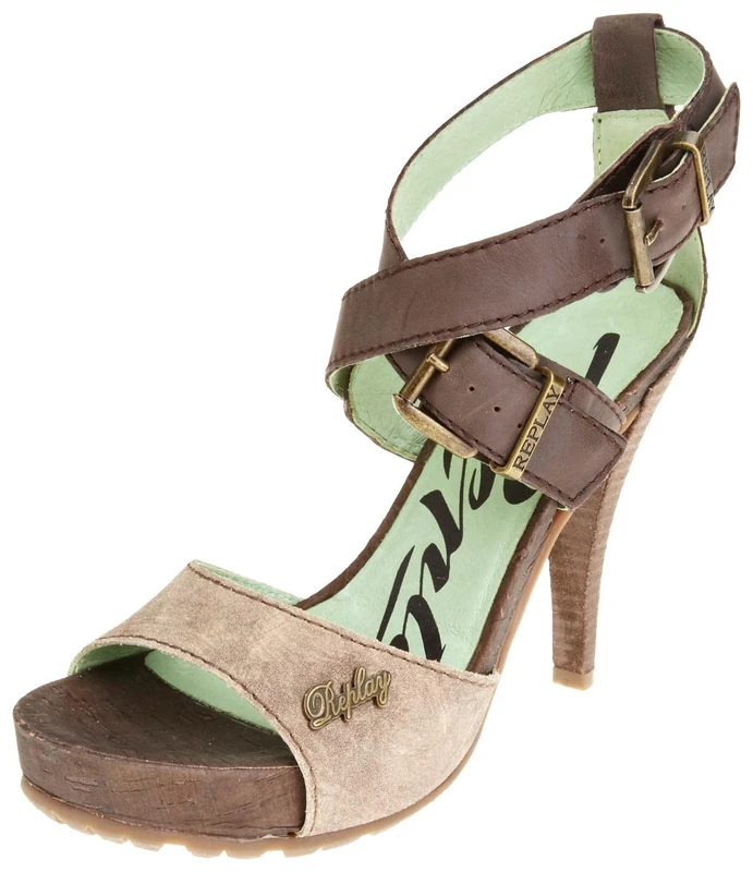 Replay Women's Sailor Taupe Platform Heel GWH20.003.C0001L.057 7 UK