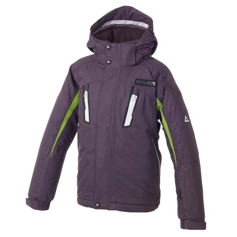 Dare 2b Airtrack Boys Ski Jacket - Iron/Kiwi, Size 3-4 - Image 1