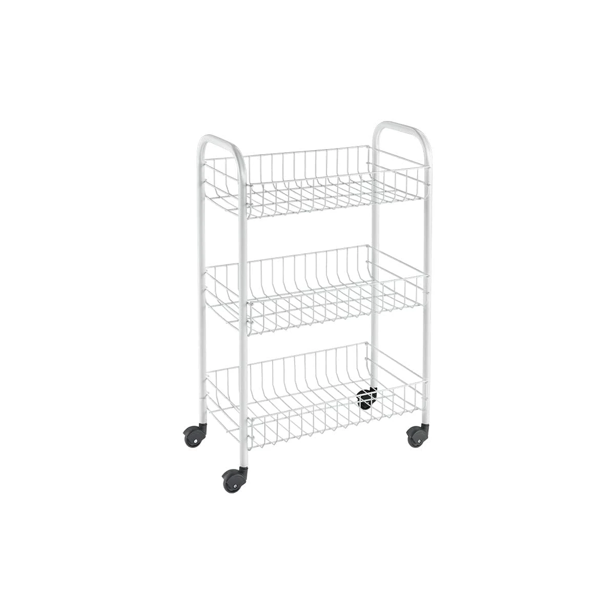 Metaltex Siena 3-Tier Trolley with Wheels - Multipurpose Storage Cart for Home including Kitchen, Bathroom, Office and Garage – White Metal, 400 grams