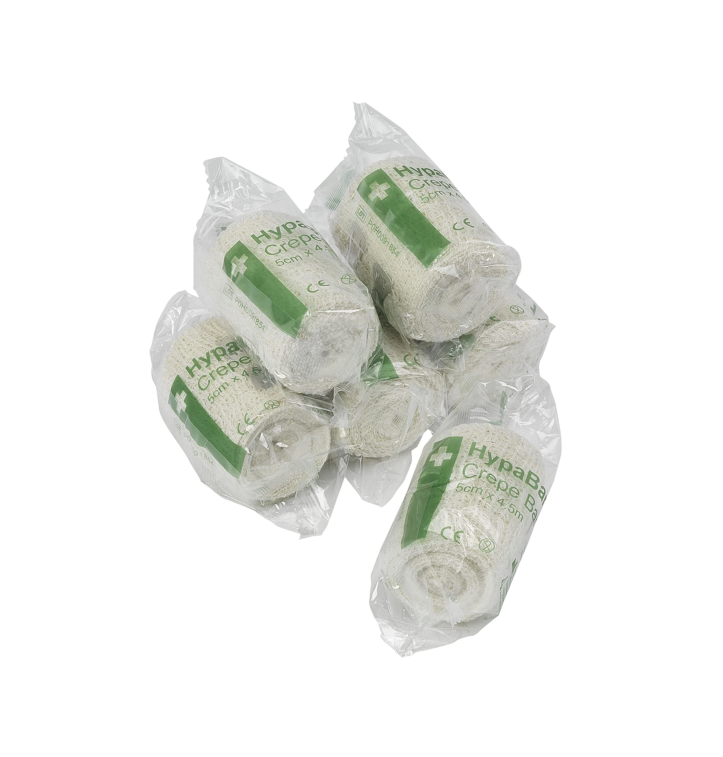 Safety First Aid Group Crepe Cotton Bandages 5 cm x 4.5 m (Pack of 6)