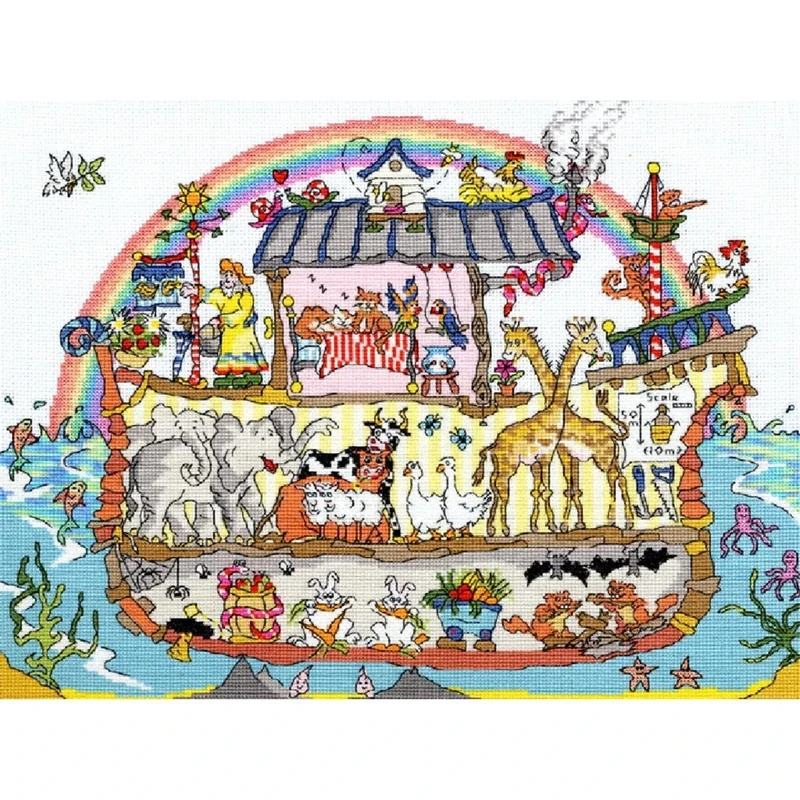 Bothy Threads Cross Stitch Kit - Cut Thru' Noah’s Ark