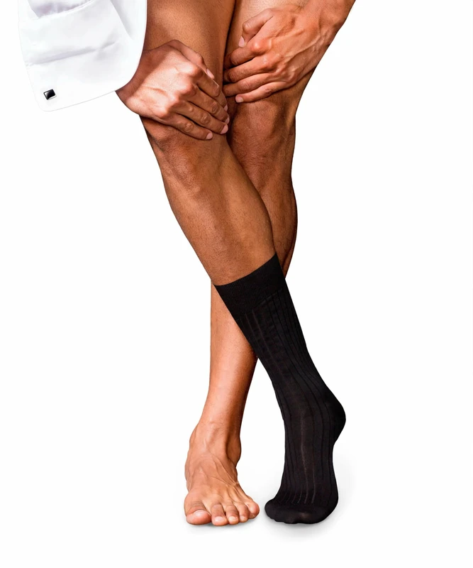FALKE Men's No. 13 M So Finest Piuma Cotton Plain 1 Pair Socks, Black 3000, 8.5-9.5