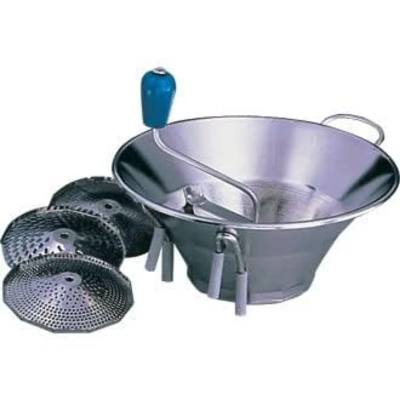 Bron Mandolin J166 Tellier Moulin supplied with 3 different Sieves, Stainless Steel, 310 mm