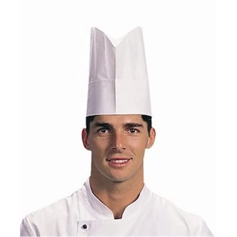 Stalwart A260 Chefs Paper Toque Hat, Disposable, One Size (Pack of 50)