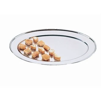Stalwart K370 Oval Serving Flat, 26" Diameter, Polished Stainless Steel