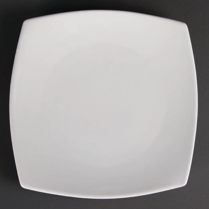 Olympia Whiteware Rounded Square Service Plates 240mm Porcelain 12pc
