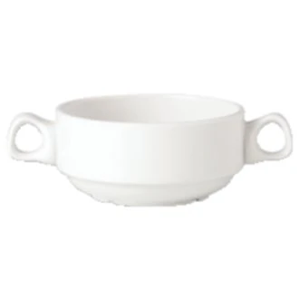 Steelite V0017 Steelite Simplicity Handled Stacking Soup Cups, 285 mL, White