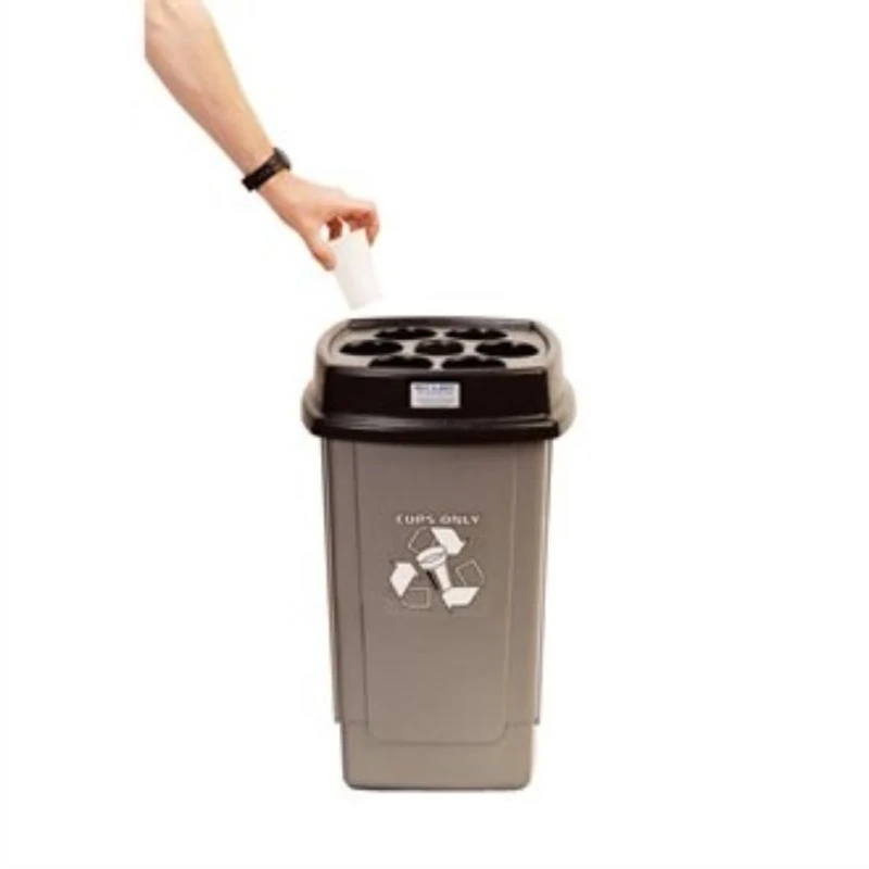 Jantex T414 Beca Bin With Lid, Holds 500 Vending Machine Cups, Grey