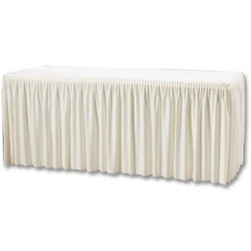 Stalwart CB085 Table Top Cream Cover and Skirting, Plisse Style
