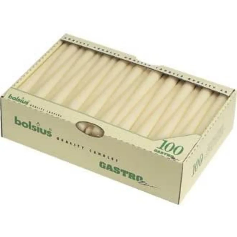 Bolsius Candles & Nightlights P960 Tapered Candles, 10", White (Pack of 100)