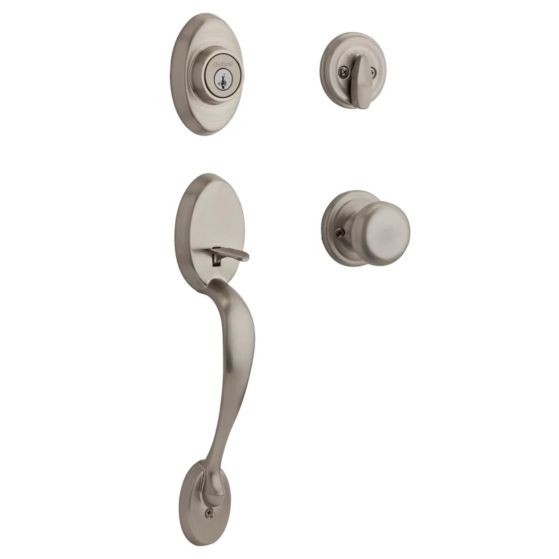 Kwikset Chelsea Single Cylinder Handleset w/Juno Knob Featuring SmartKey® in Satin Nickel