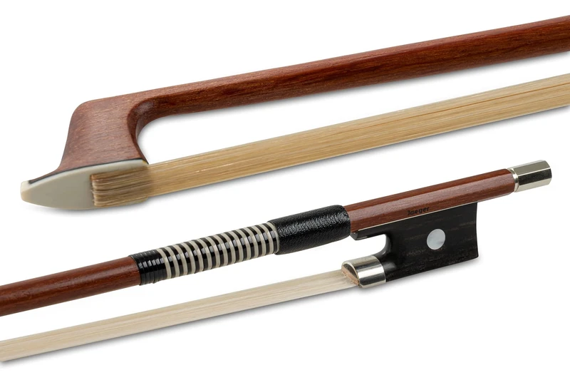 GEWA violin bow Massaranduba Student 4/4 natural hair, round stick ebony frog with small bowl