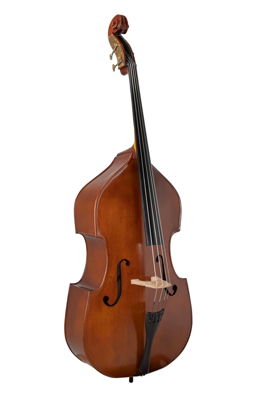 GEWA Double Bass - Basic Line 1/8 - Semi-solid - Solid spruce top - Laminated maple back/sides - Viola da gamba shape - Golden brown - Ready to play