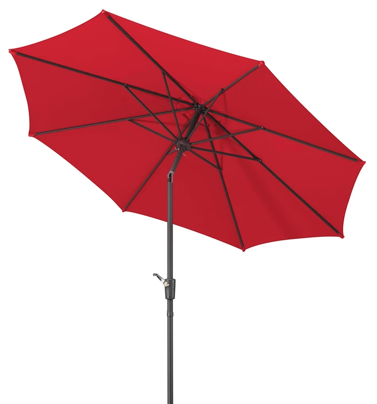 Schneider 640-77 Umbrella Harlem approx 270 cm Ø, 8-Part, Round, Red, 270 x 270 x 260 cm
