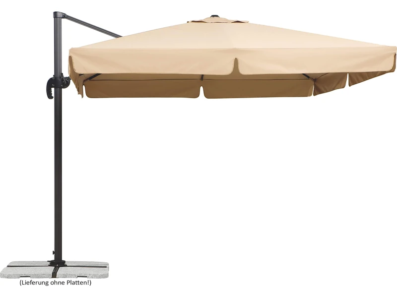 Schneider 782-02 Umbrella Rhodos approx 300 x 300 cm, Square, Natural, 356 x 300 x 273 cm
