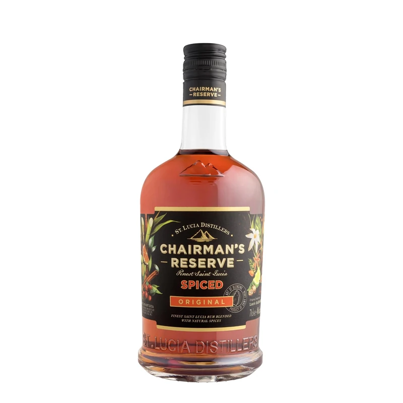 Chairman's Reserve Spiced Rum | Rum with Natural Flavours Distilled, Blended and Bottled in Saint Lucia 40 Percent Alcohol 700ml Perfect for Neat Tasting and Easy to Make Cocktails