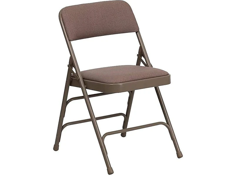 Flash Furniture 4 Pack HERCULES Series Curved Triple Braced & Double Hinged Beige Fabric Metal Folding Chair
