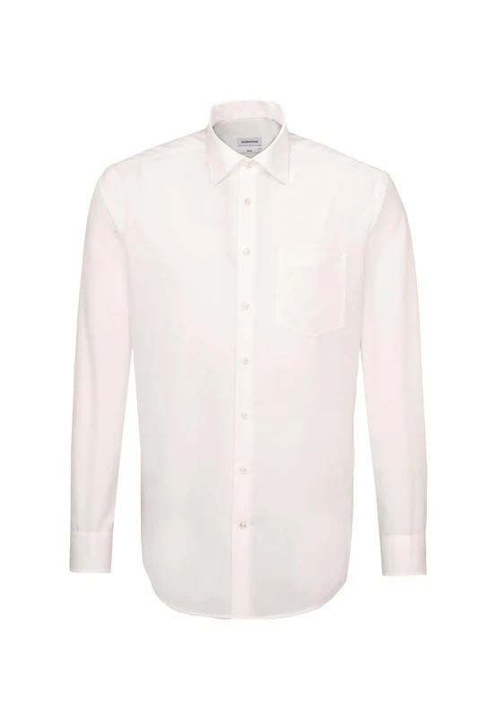 Seidensticker men's business shirt - regular fit - non-iron - Kent collar - long sleeves - turn-up cuffs - 100% cotton