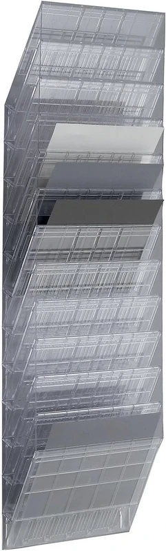 Durable FLEXIBOXX 12 Literature Holder - A4 Landscape - Transparent - Wall Mounted Document Holder - Perfect For Flyers, Brochures, Magazines, etc.
