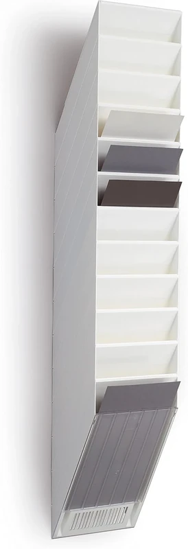 Durable FLEXIBOXX 12 Literature Holder - A4 Portrait - White - Wall Mounted Document Holder - Perfect For Flyers, Brochures, Magazines, etc