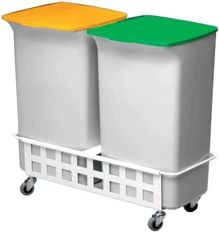 Durable DURABIN DUO Trolley for 2 DURABIN Square 40 Waste Bins | Easy Handling and Easy To Move ARound | Made of Robust Steel for Durability - Image 1