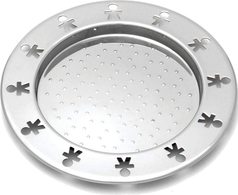 Alessi Mini Girotondo Antisuction Bottle Coaster in 18/10 Stainless Steel Mirror Polished, Set of 2