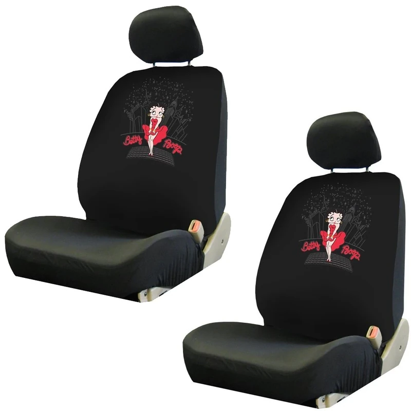 Betty Boop New York City Skyline Car Truck SUV Low Back Front Bucket Seat Covers - PAIR by LA Auto Gear