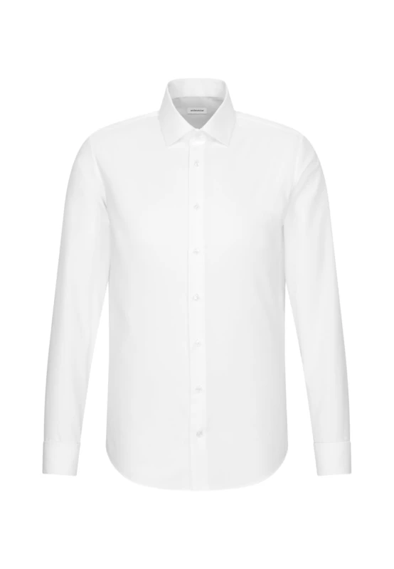 Seidensticker men's business shirt - shaped fit - non-iron - Kent collar - long sleeves - turn-up cuffs - 100% cotton, 44