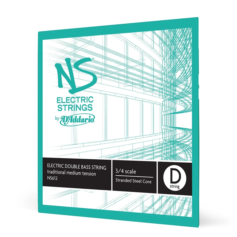 D'Addario NS Electric 3/4 Scale Medium Tension Single D String for Traditional Bass