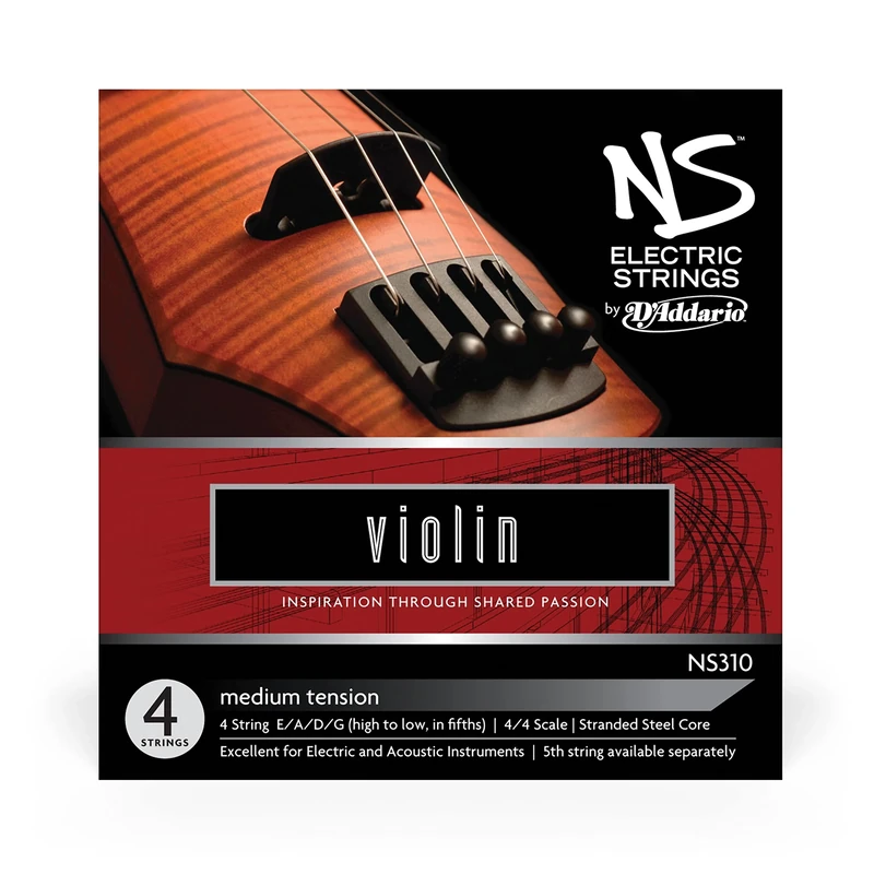 D'Addario NS310 NS Electric 4/4 Scale Medium Tension Violin String Set