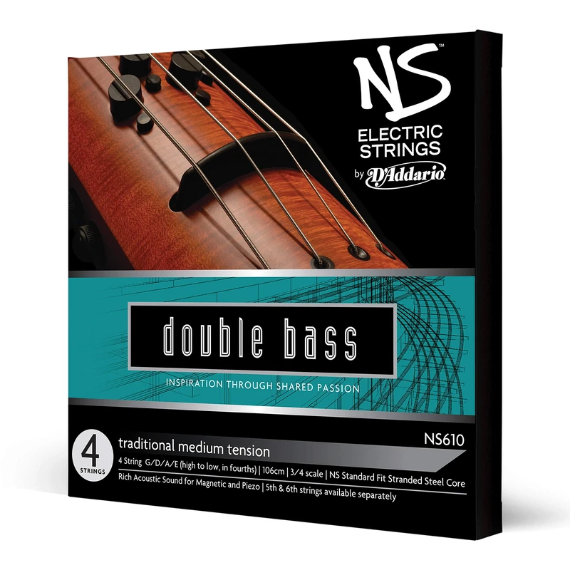 D'Addario NS Electric 3/4 Scale Medium Tension Traditional Bass String Set