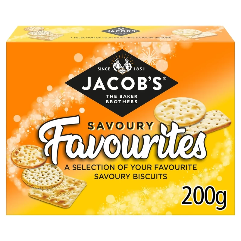 JACOB'S Savoury Favourites, Selection Boxes of Crackers for Cheese, 200 g (Pack of 1)