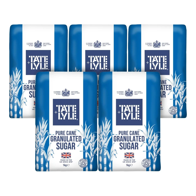 Tate & Lyle - Granulated White Sugar - Versatile Pure White Cane Sugar for Everyday Sweetening, Cooking & Baking - Consistently Fine Quality - UK Packed - 5kg