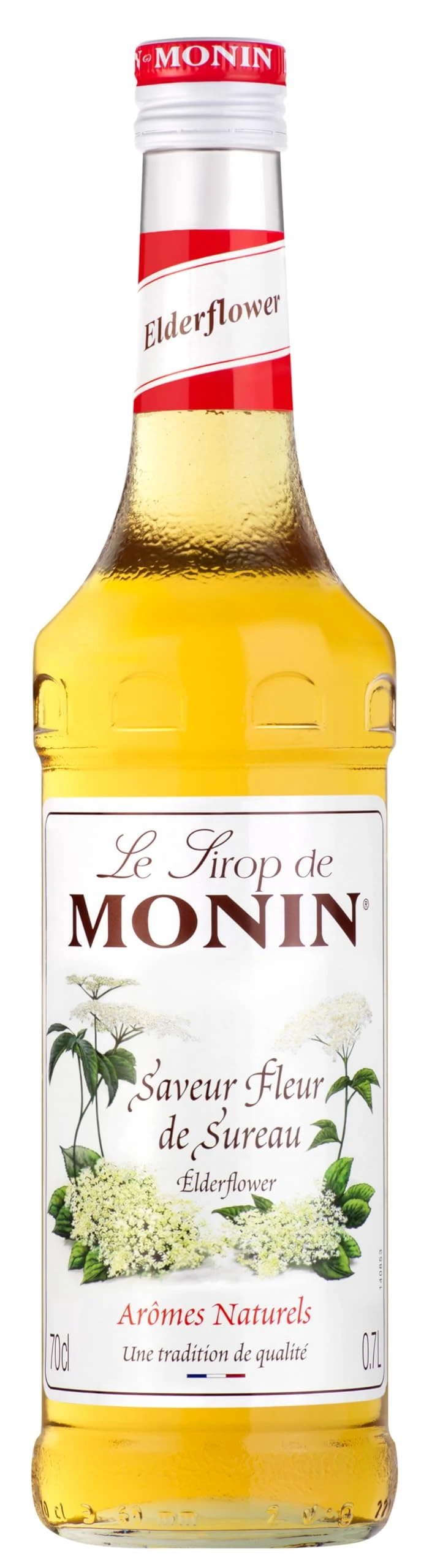 MONIN Premium Elderflower Syrup 700ml for Cocktails and Mocktails. Vegan-Friendly, Allergen-Free, 100% Natural Flavours and Colourings