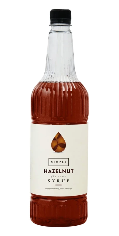 Simply Hazelnut Syrup, Vegan & Nut Free Flavoured Syrup for Coffee, Cocktails & Baking (1 Litre)