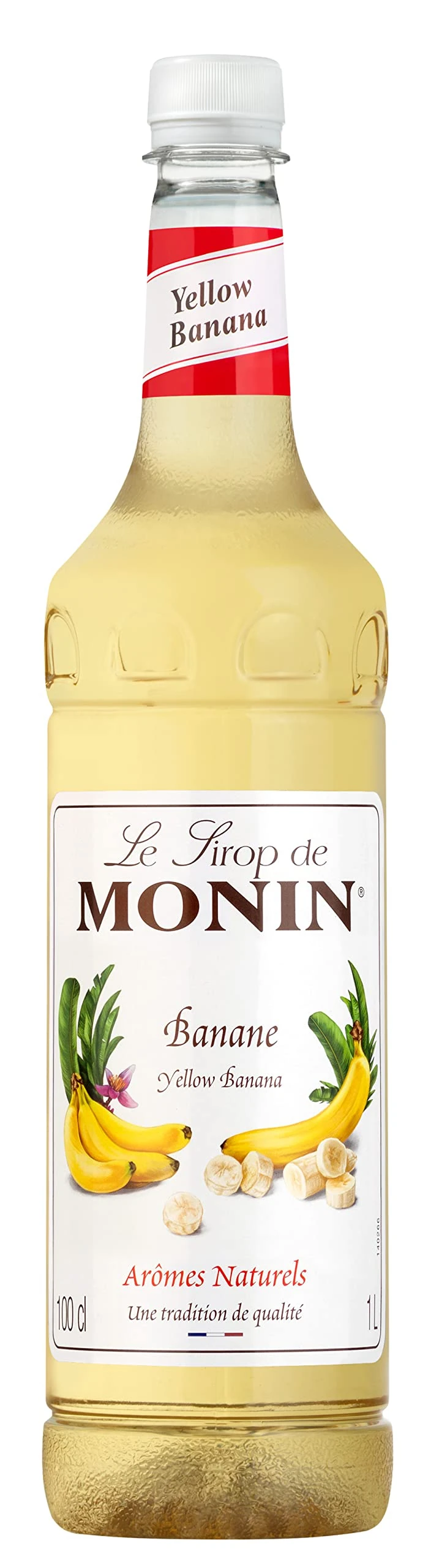MONIN Premium Yellow Banana Syrup 1L for Cocktails and Mocktails. Vegan-Friendly, Allergen-Free, 100% Natural Flavours and Colourings. Pair with Caramel for Banoffee Syrup