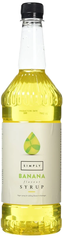 Simply Banana Syrup, Vegan & Nut Free Flavoured Syrup for Coffee, Cocktails & Baking (1 Litre)