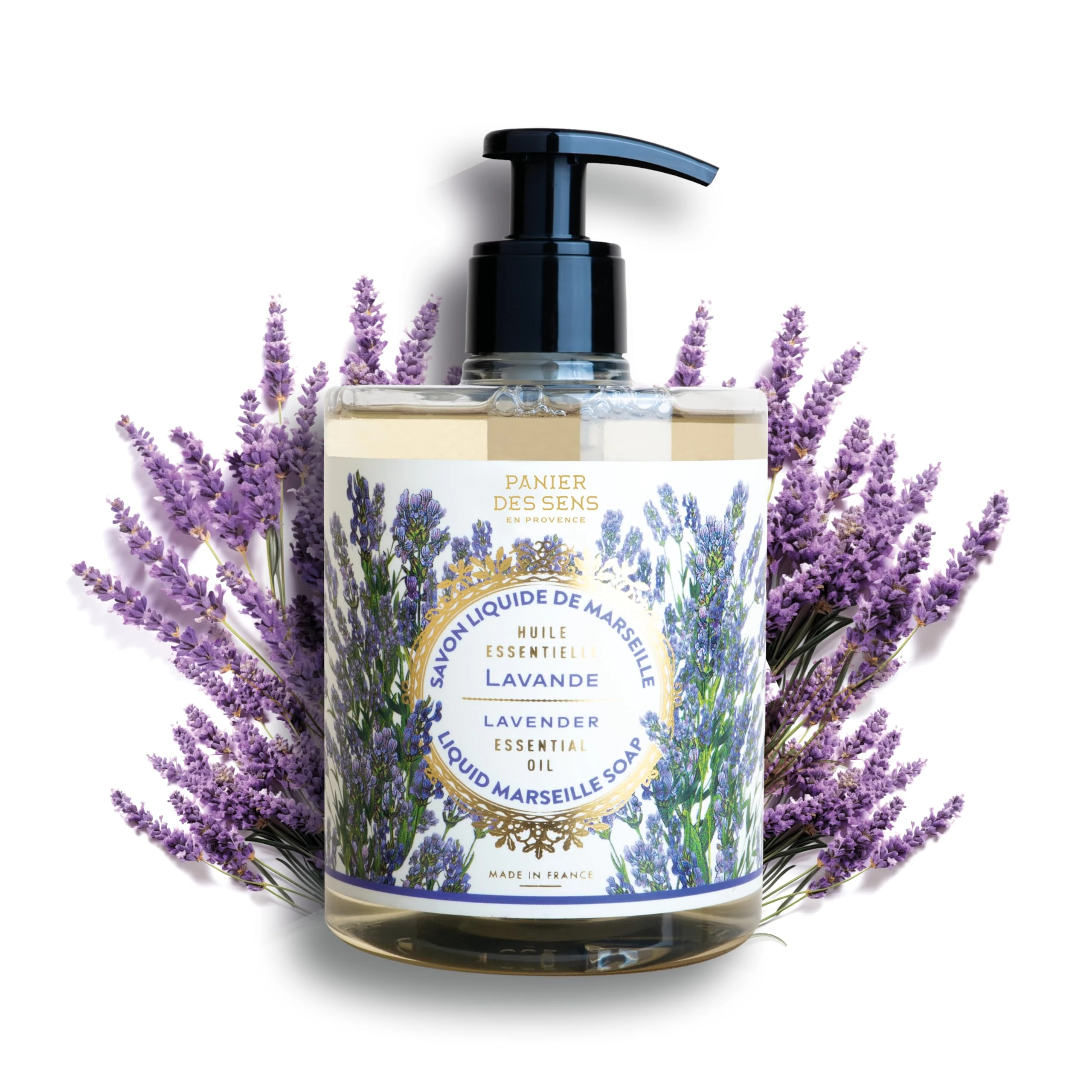 Panier des Sens – Calming Lavender Handwash Liquid Soap - French Soap Savon de Marseille - Made in France 97% Natural Ingredients - Vegan luxury hand wash 500ml