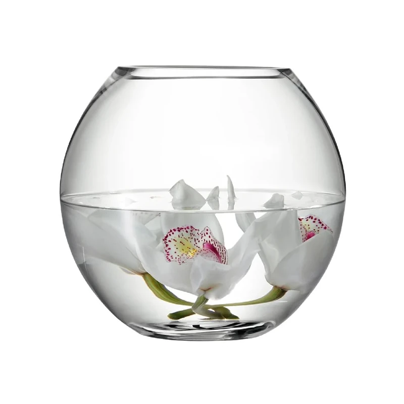 LSA International Flower Round Bouquet Vase H22cm Clear| 1 Unit | Mouthblown & Handmade Glass | FW05